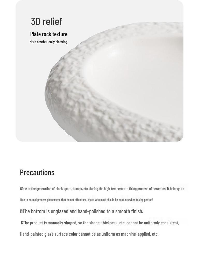 Artistic Ceramic Rock Pattern Plate: Irregular, High-End Design for Creative Cuisine In Hotels and Private Kitchens