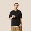 Li-Ning T-shirt da uomo comoda con stampa di lettere, girocollo, manica corta larga, top nero AHSV365-1