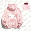 Autumn Winter New Cute Cartoon Hello Kitty Print Cotton Hoodies For Women Long Sleeve Sweatshirt Casual Pullover Couple Y2K Tops