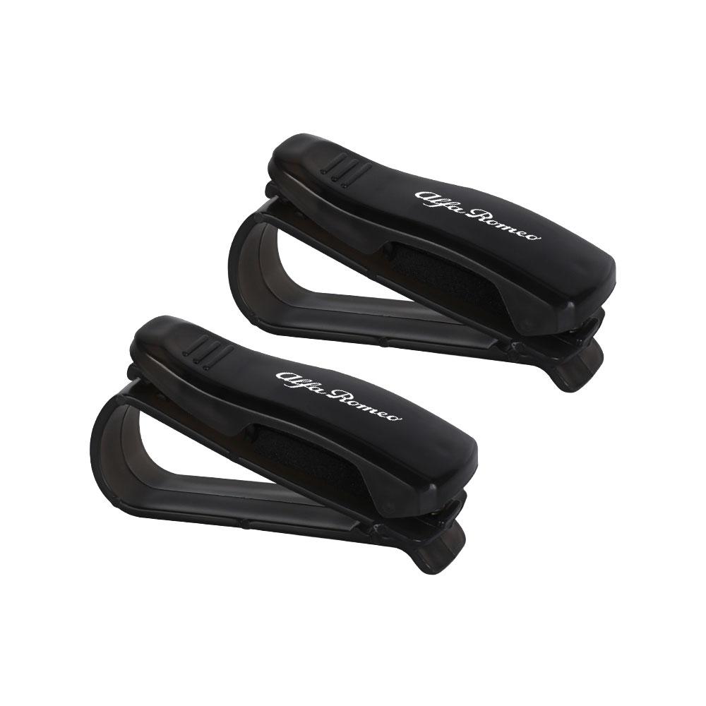 2pcs Car Sun Visor Glasses Clips Sunglasses Card Holder Accessories For Alfa Romeo Stelvio Giulia Giulietta 159 147 MiTo valve wzvc44