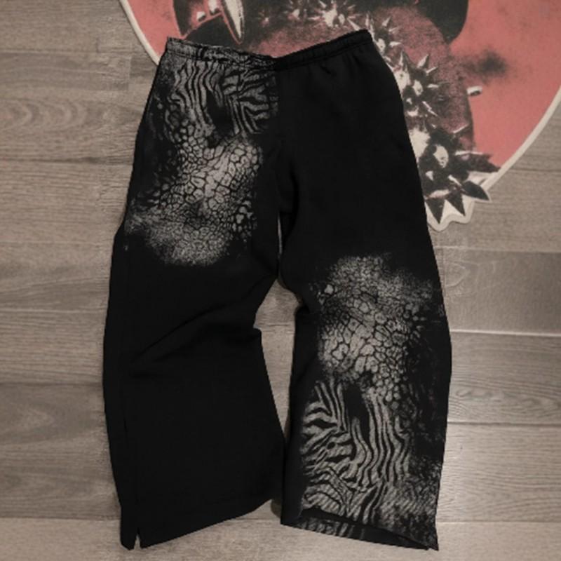 Fashion Printed Elastic Waist Casual Pants Unisex Loose Trousers Teens