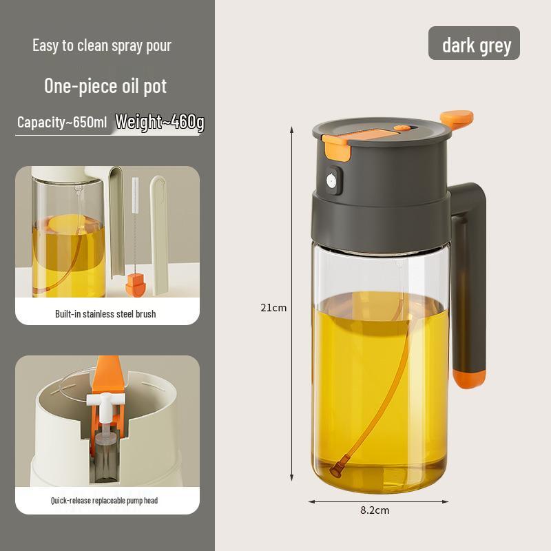 Dual-Use Glass Oil Sprayer & Bottle - Pourable, Atomizing Kitchen Oil Spray Bottle