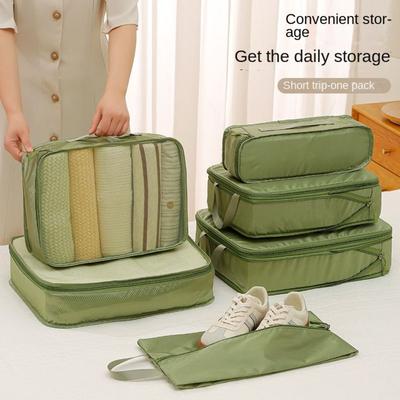 6 STÜCKE/Set Große Kapazität Reiseaufbewahrungstasche Staubdicht Platzsparend Sortiertasche Wasserdicht Kleidung Gepäck Organizer Schuhe