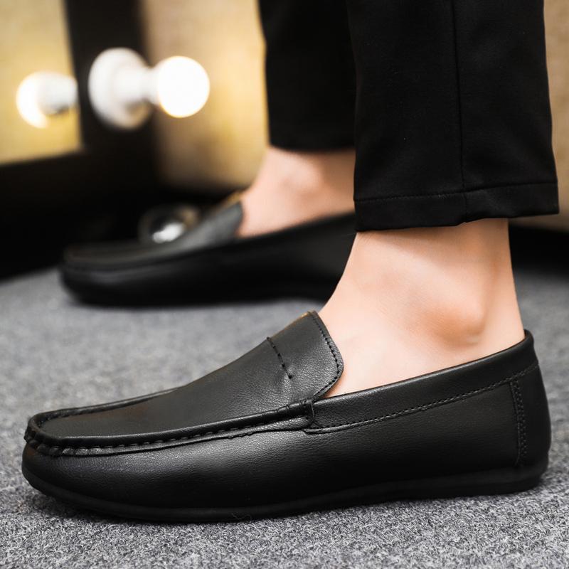 Fashion Men Loafers Party Driving Loafers Shoes Male Genuine Leather Business Office Leather Mens Casual Flats Moccasins Brown