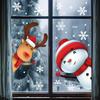 Weihnachtsgrenzüberschreitende statische Aufkleber: Geschenkanhänger mit Weihnachtsmann, Schneemann und Elch für Fenster