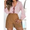 Women's Striped Button Down Shirt Long Sleeve Turn Down Collar Casual Blouse