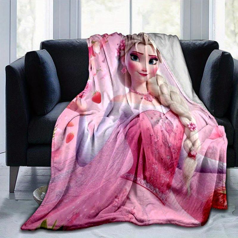 1pc, Elsa Frozen Princess Pink Floral Throw Blanket Home Decor, Couch Cover, Outdoor Blanket, Gift for Friends, Throw, Suitable for Bedroom,