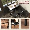3-Piece Dining Set with Bar Table and 2 Chairs, Small Kitchen Set with Side Shelves, MDF, Metal, Black