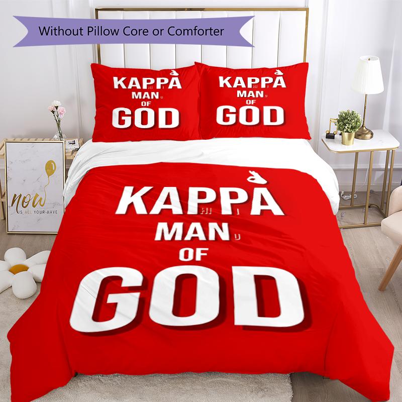 3pcs Kappa Alpha Psi logo pattern bedding set duvet cover set includes duvet cover &pillowcases, perfect all season bedroom decoration & gift
