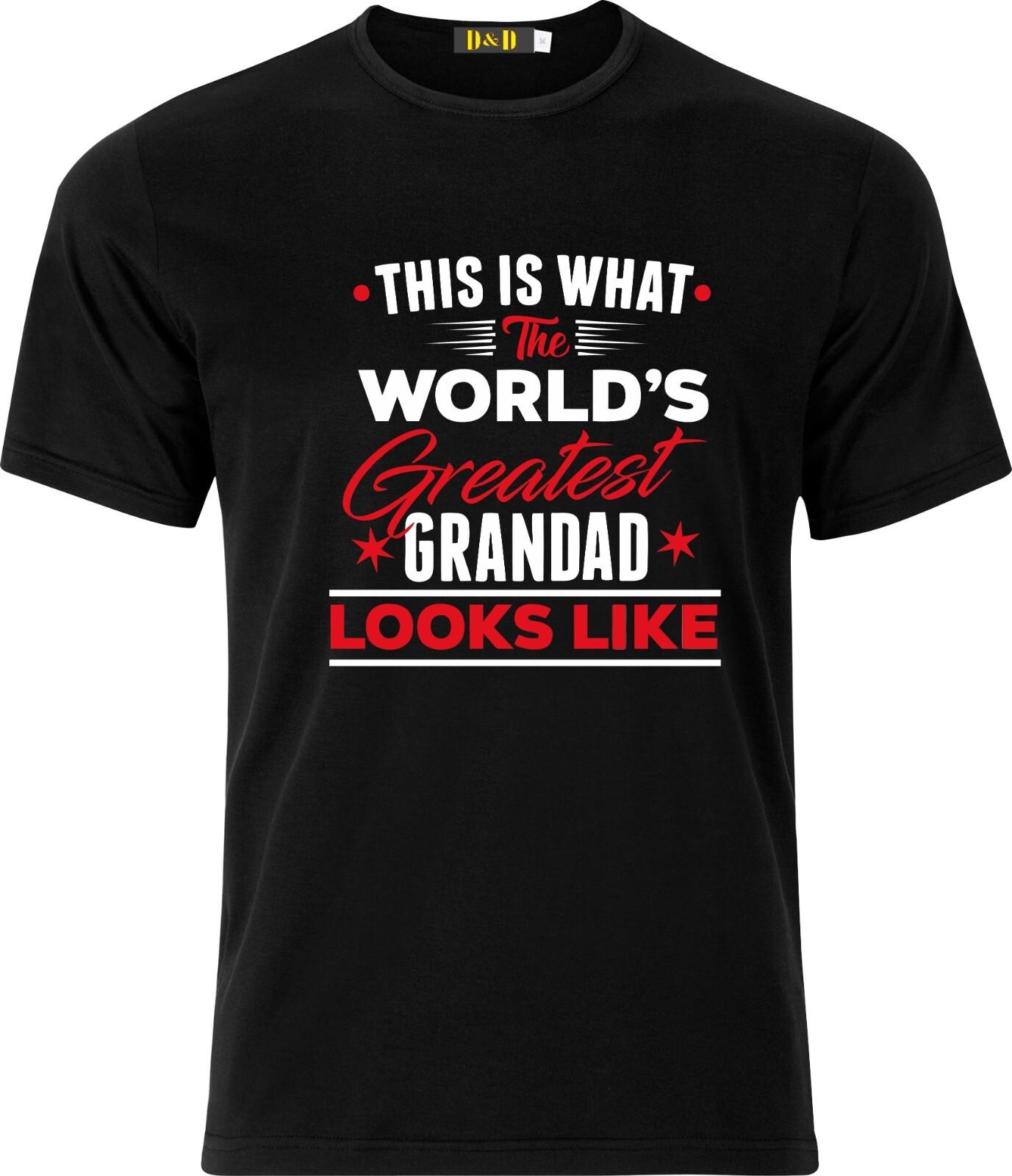 This is what the Worlds Greatest Grandad looks like Full Colour D.T.F T Shirt Mens Womens Tees Top S