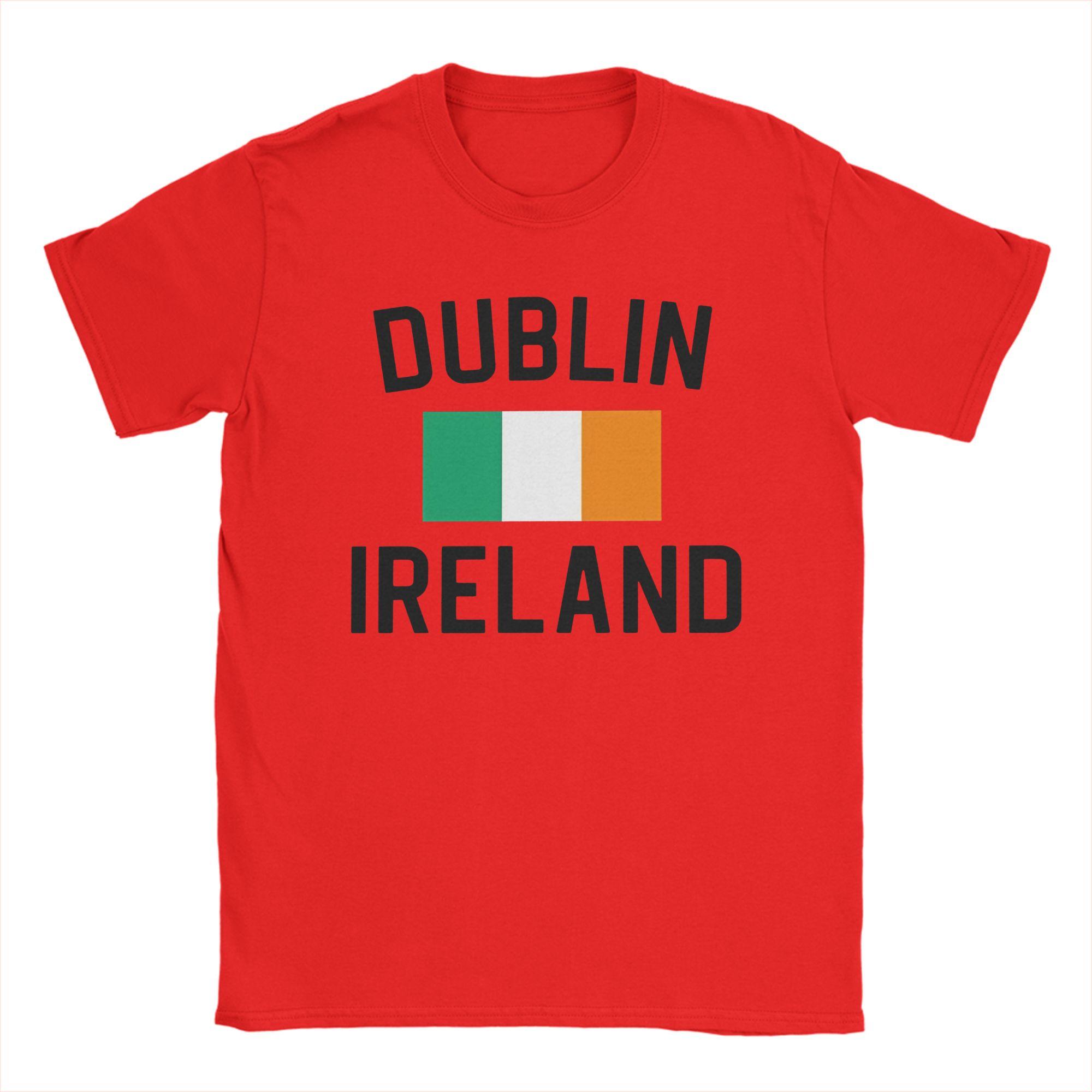 Dublin Ireland Saint Patricks Day Green Shamrock Cotton TShirt For Men Beach TShirts ONeck Hip Hop Tees Oversized Clothes S