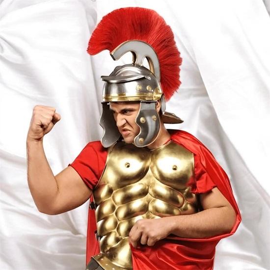 Roman Gladiator Armor Costume Muscle Chest Plate And Red Cape Spartan Warrior Cosplay Outfit for Men Halloween LARP Gear