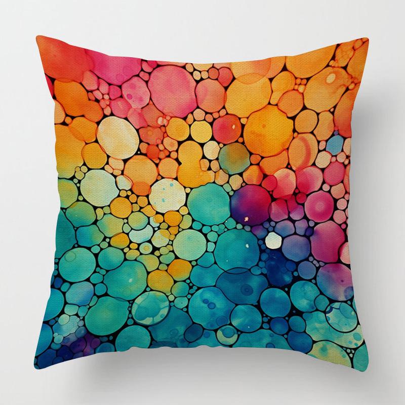 Home Decor Colorful Abstract Pattern Throw Pillow Covers Pattern Cushion Cover Suitable for Sofa Bedroom Car Pillow Cover