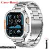 Custodia Metallizzata di Lusso+Cinturino per Apple Watch Band Ultra3 49mm 46mm Bracciale in Titanio Telaio Rigido Copertura Protettiva per Iwatch Serie11 10