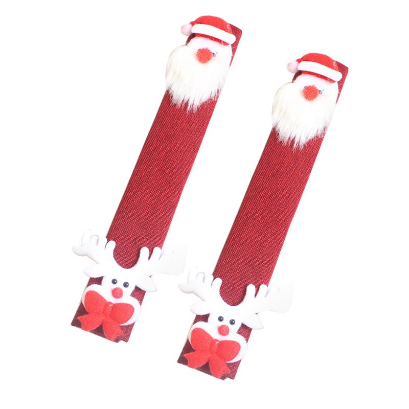 

2 шт. рождественский чехол на ручку холодильника Санта-Клауса для дверцы микроволновой печи противоскользящий защитный чехол украшение