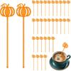 30 Pcs Halloween Swizzle Sticks Plastic Coffee and Cocktail Stirrers Fall Thanksgiving Drink Stirrers Cocktail Mixers for Halloween Fall Autumn Party