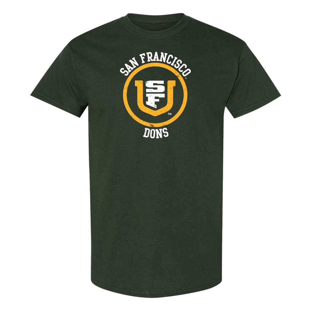 University of San Francisco Dons Distressed Circle Logo T-Shirt - Forest