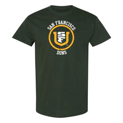 University of San Francisco Dons Distressed Circle Logo T-Shirt - Forest