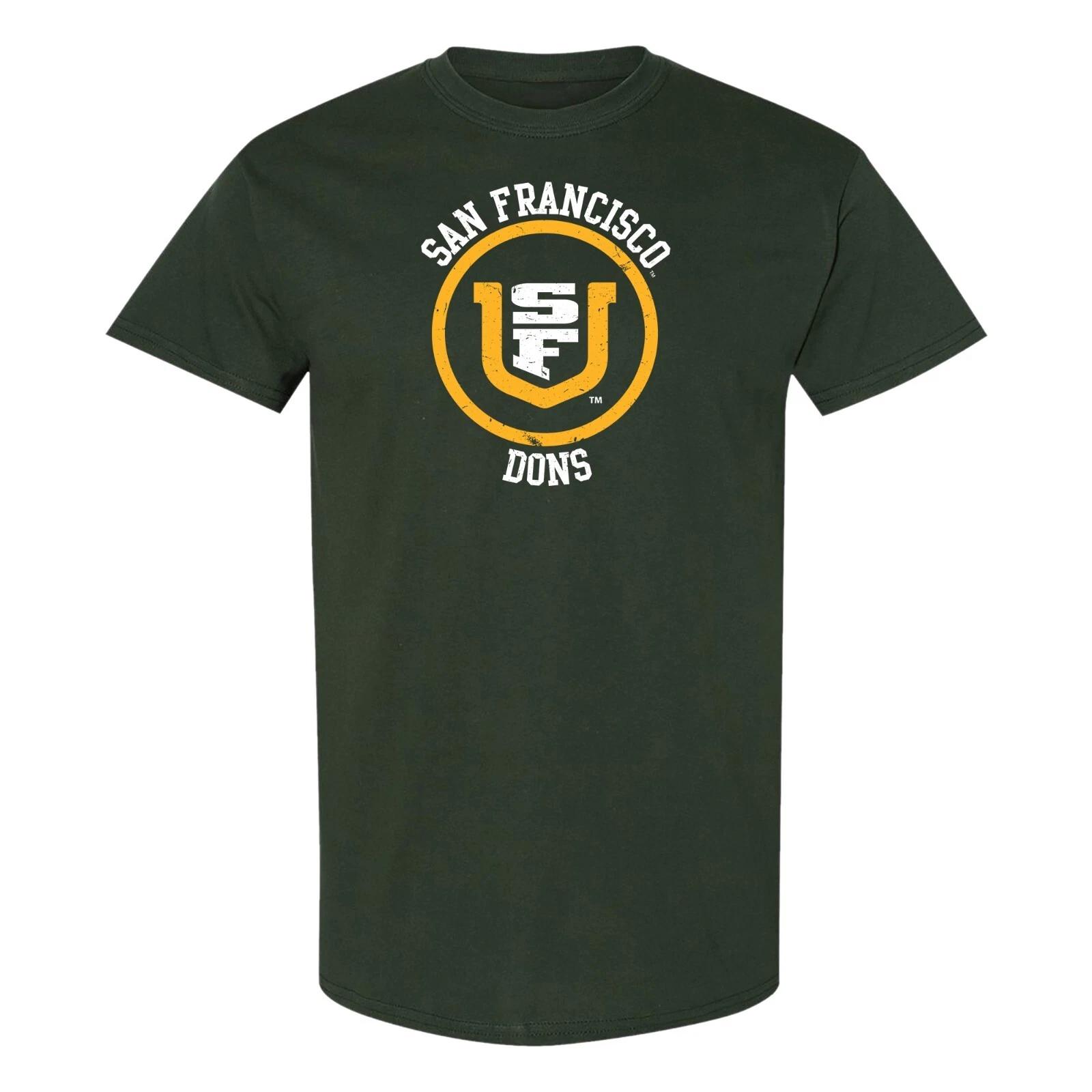 University of San Francisco Dons Distressed Circle Logo T-Shirt - Forest 4XL