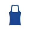 Sexy Blue Halter Neck Summer Beach Tshirt Sleeveless Slim Fit Sweet Spicy Top for Women