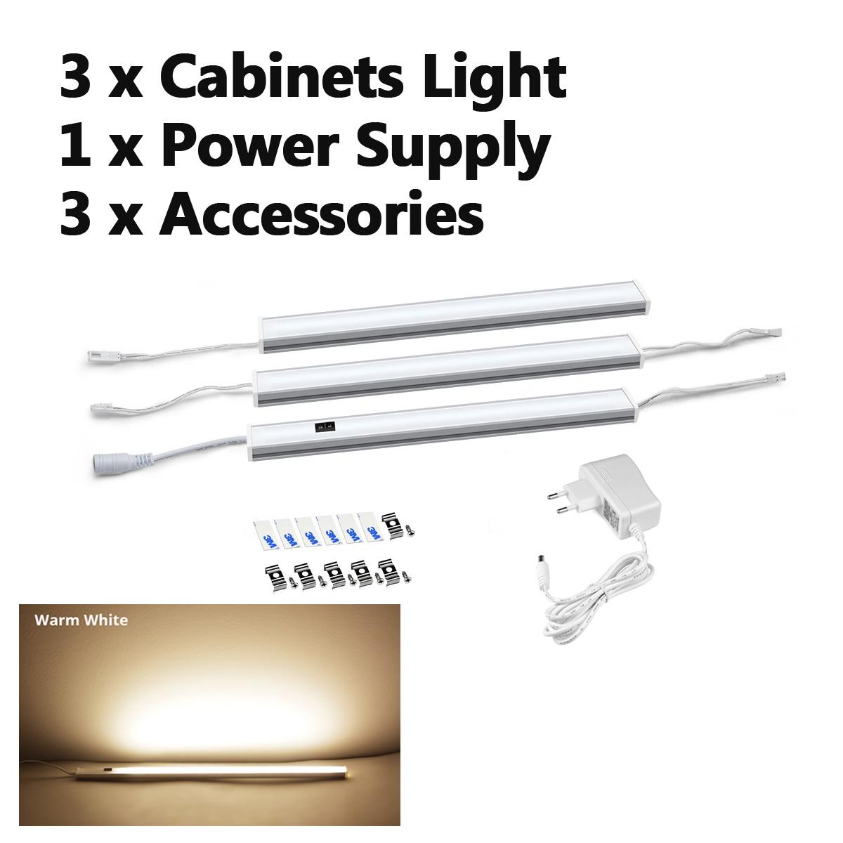 

Подключаемый набор от 220 В до 12 В постоянного тока, 50 см, светодиодный светильник для кухонного шкафа, датчик ручной развертки, ночная лампа высокой яркости, светодиодная трубка для шкафа для спальни, вилка европейского стандарта 3PCS Full Set-50CM