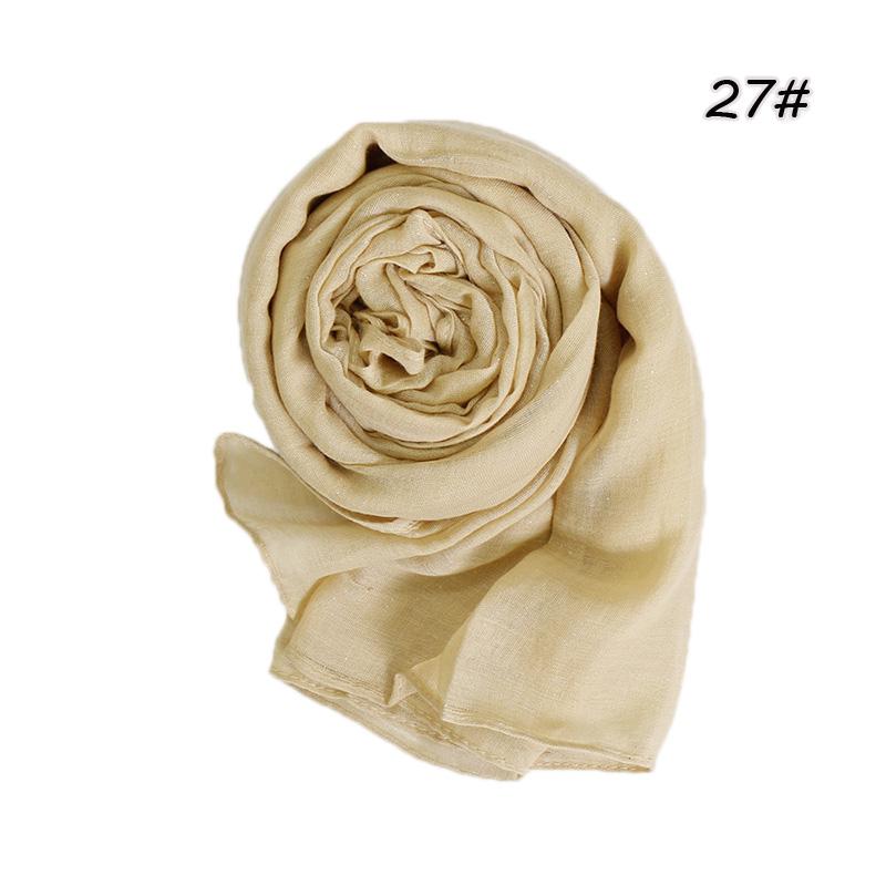 Shimmer Glitter Cotton Viscose Hijab Scarves For Women Muslim Long Shawls Headscarf Wraps Solid Headbands Stole Bufandas Turbans