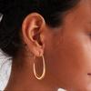 Teardrop Hoop Earrings for Women, 14K Gold Plated Oval Pull Through Hoop Earrings for Women, Gold Drop Hoop Earrings for Women