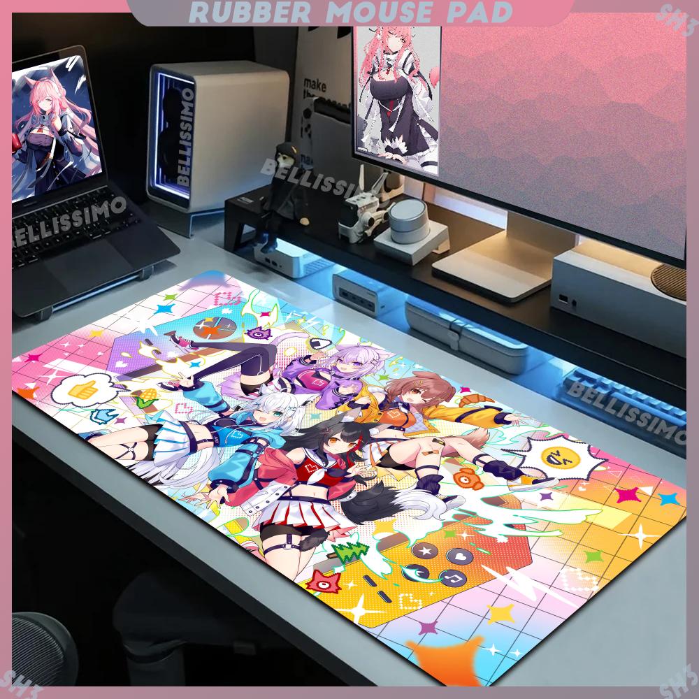 Virtual Idol Cute Nekomata Okayu Desk Accessories Mouse Pad NonSlip Rubber All Size Edge Locking Esports Keyboard Pad