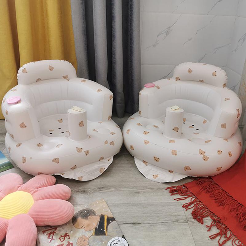 Baby Inflatable Chair Portable Foldable Printed Leakproof Soft Shower Sofa for Training Toddlers
