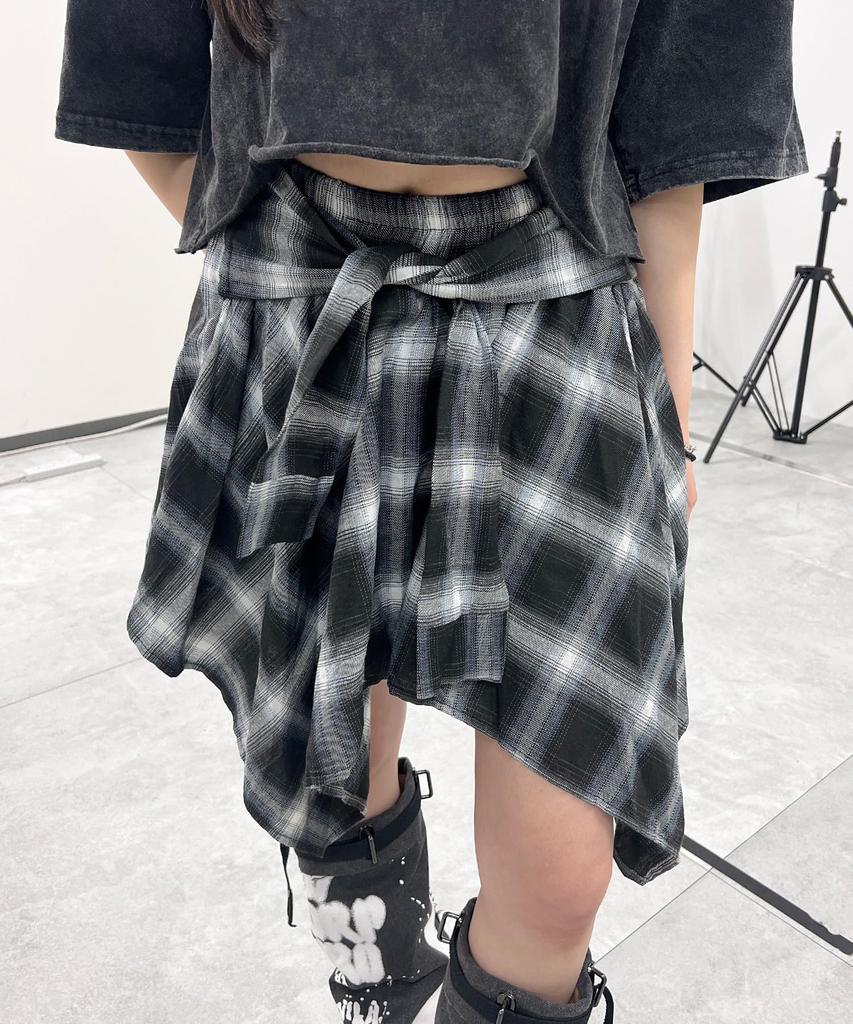 WEGO Figments Faux Sleeve Irregular Hem Size Black Skirt, Streetwear, Women's, F,