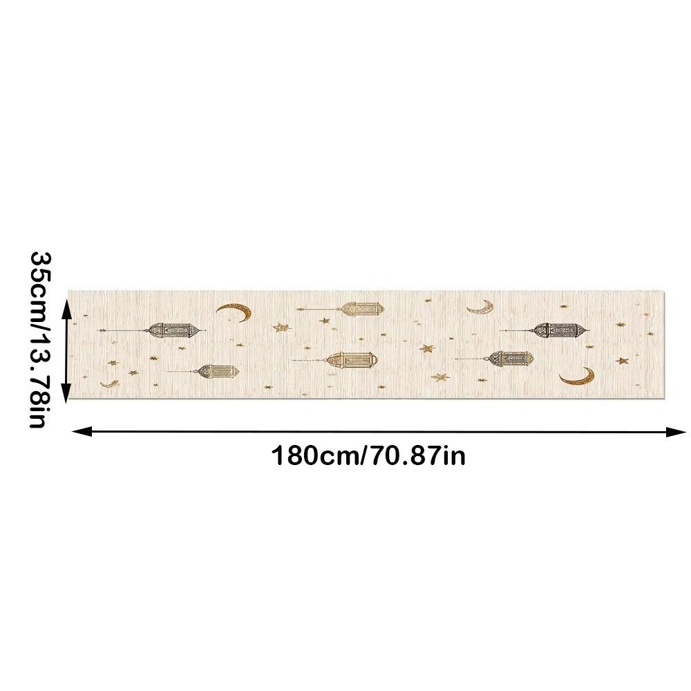

Rectangle Eid Mubarak Table Runner Moon Castle Flower 35x185cm Ramadan Decor Tablecloth Dinning Table Decor