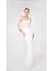 Robe de Mariée Sirène Blanche Sans Bretelles avec Ceinture Haute - Jupe Élégante Amincissante pour Mariages et Banquets