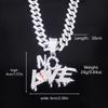Collana con Ciondolo Lettera Amore NO AMORE Pieno di Diamanti Hip Hop Nicchia Street Hiphop Personalizzata Catena Cubana Gioielli di Moda