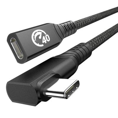 Extension USB4 Extension Thunderbolt Charging Male To Compatible with iPhone iPad Galaxy and Other Devices 0.6M L-Shaped USB-C Cable, 40Gbps, Cable,
