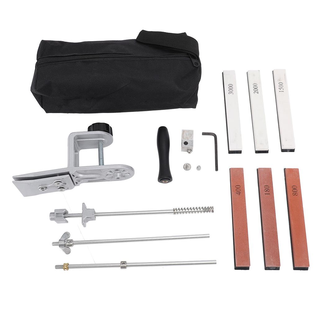 Fixed Angle Sharpener with 6 Whetstones Steel Versatile Sharpening Tool Kit for Kitchen Chef Cutter