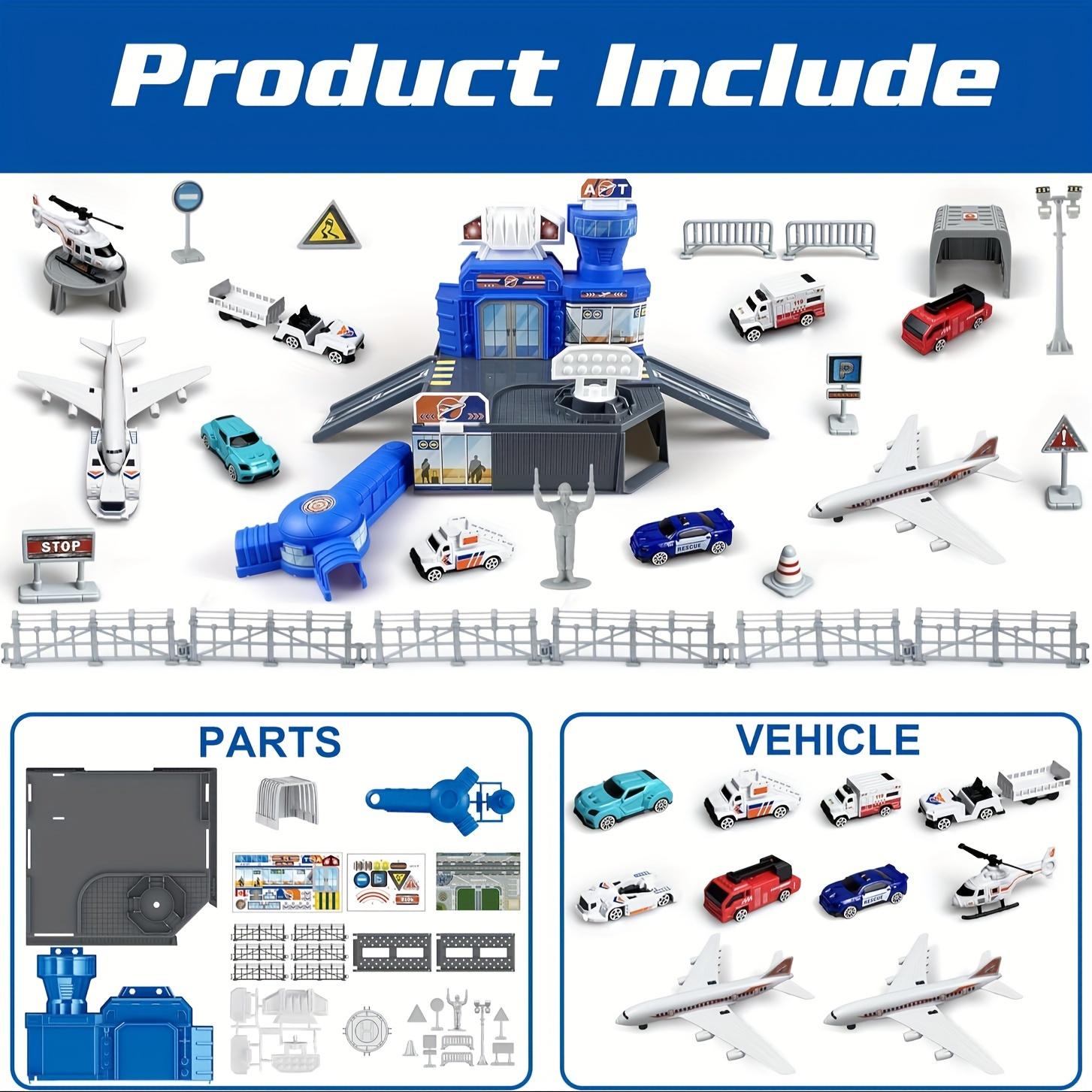 

Toy Airplane Set With Trucks Helicopter Planes Signs Airport Playmat Interactive Early Learning Toys Birthday Gift For Boy Girl