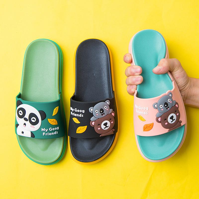 New slippers women's outer wear summer home indoor green cartoon bear cute wear-resistant bathroom cool slippers