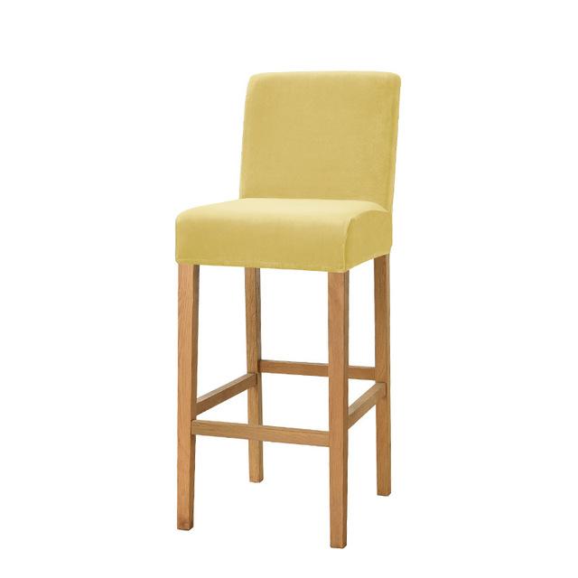 Samtstoff Barhocker Stuhlbezug Elastisches Lycra Stretch Kurzer Rücken Stuhlbezüge Für Essbereich Zimmer Café Zuhause Kleine Größe Option Sitzbezug