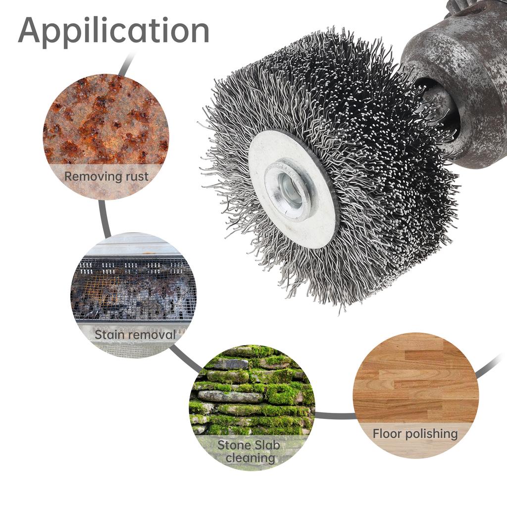 2Inch 3Inch Carbon Steel Wire Wheel Brush with 1/4 Inch Shank for Drill Attachment / Power Operated Grinders / Removal Paint / Rust / Corrosion
