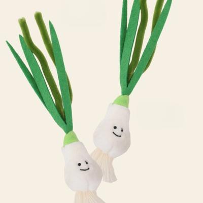 Cat Chew Plush Toy Interactive Simulated Scallion Cute Squeaky Kitten Toy Bite Resistant Cat Accessories