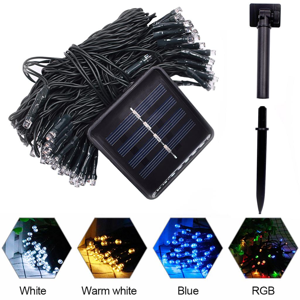 12M 100LED Solar Powered Fairy String Light Christmas Holiday Party Outdoor Garden Decor