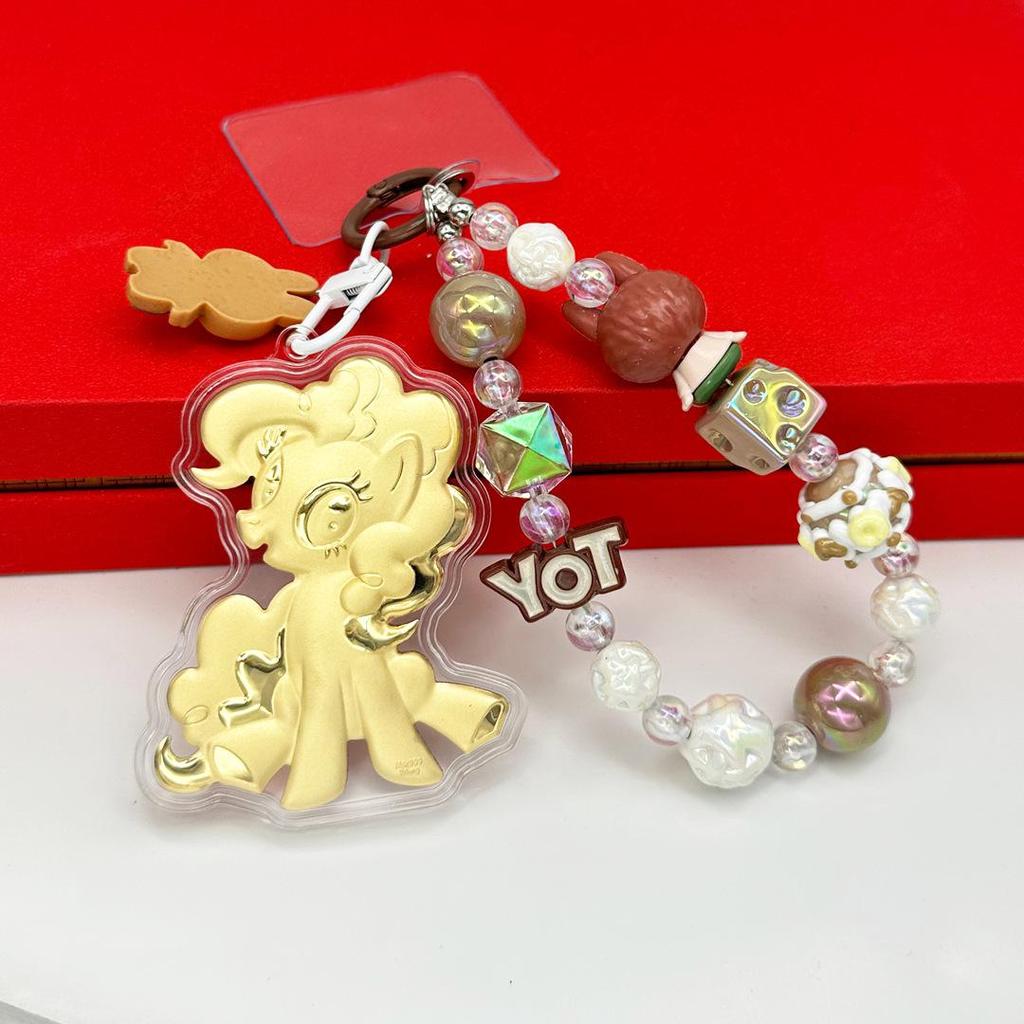 2026 Year of the Horse Wealth Charm Cute Gold Phone and Bag Lanyard with Cartoon Sticker Gift