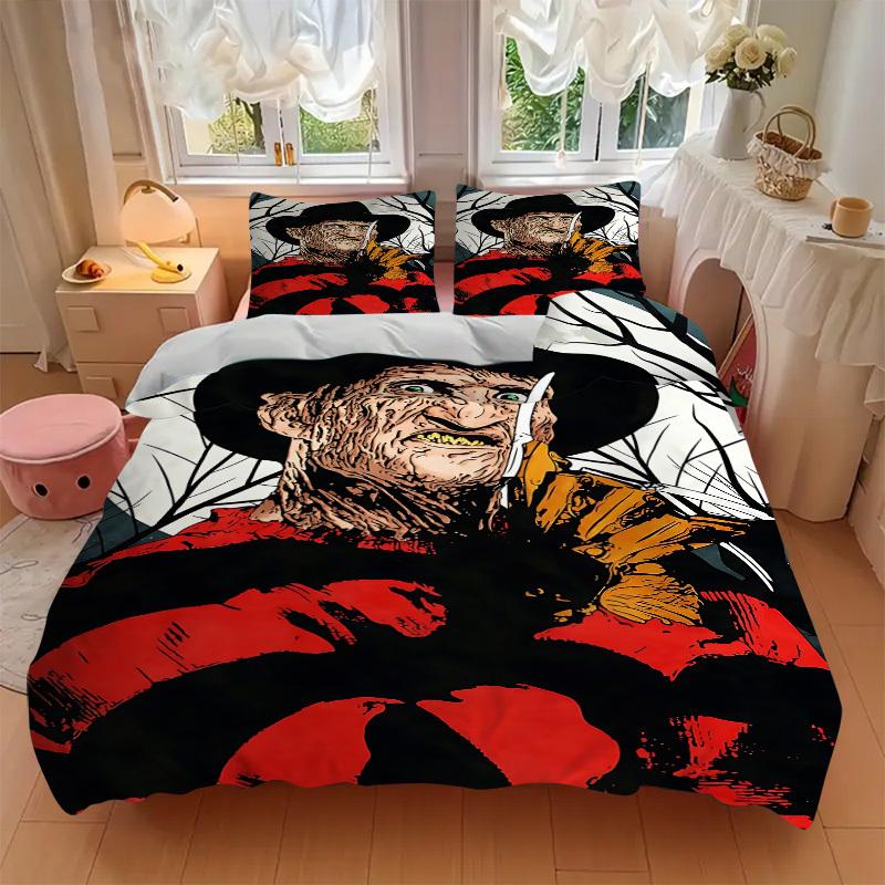 3pcs A Nightmare on Elm Street Bedding Set, Soft Polyester Duvet Cover and Pillowcases Seasons all suitable, Design for Bedroom L1003070