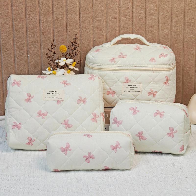 Vintage Large Capacity Cosmetic Bag Portable Travel Storage Bag Handheld Makeup Pouch for Toiletries Cosmetics Organizer Outdoor Daily Use