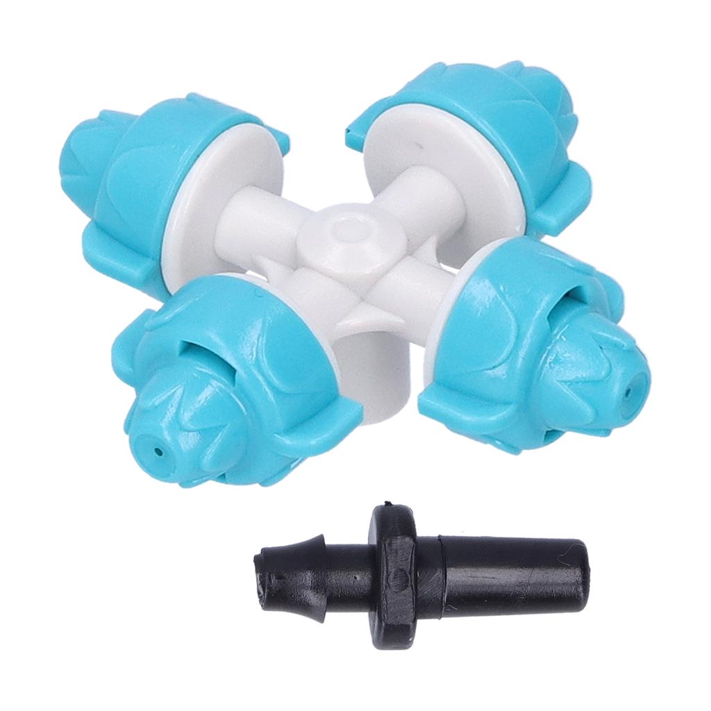 50Set 4 Outlet Water Nozzle Kit Atomizing Sprinkler Garden Irrigation Accessory Lake Blue