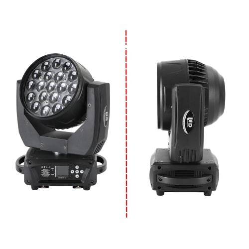 Frezon Stage Lighting, High-Brightness 19x15W LED RGBW Moving Light, 4-in-1 DMX, 0-100% Linear Dimming, 540 Pan, 250 Tilt, Japanese Instruction Manu
