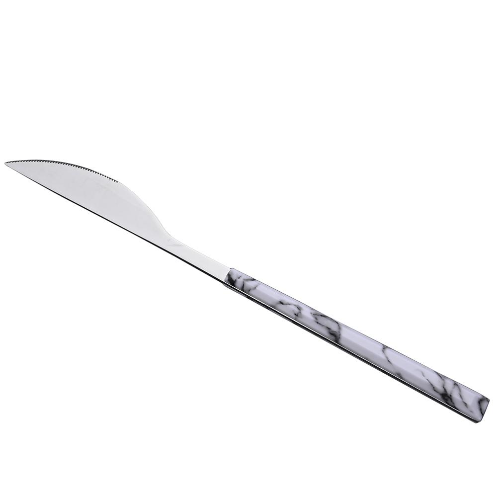 6 Personen Geschirrsets Edelstahl Besteck Imitation Holzgriff Besteckset Messer Gabel Löffel Küchengeschirr Westlich