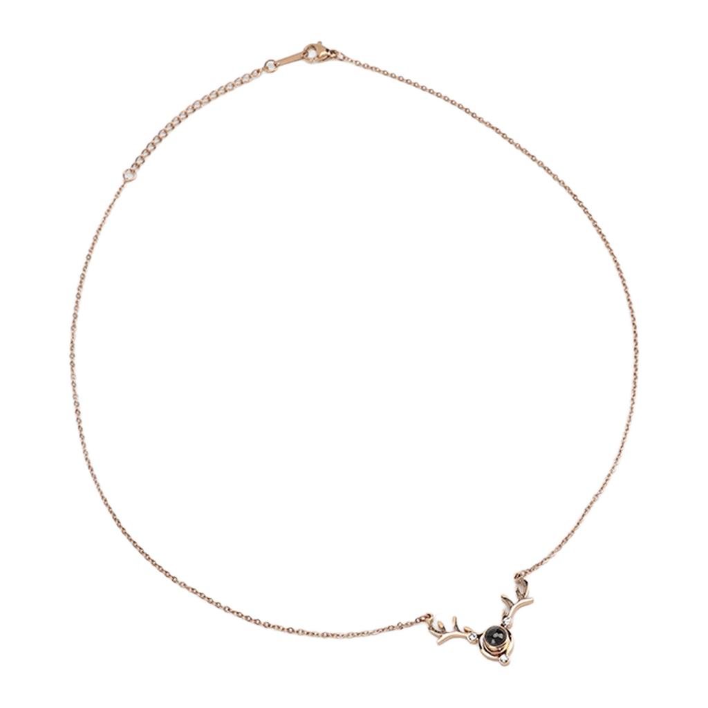Titanium Steel Necklace Colorfast Exquisite Cutting Bright Gold Pendant Chain Necklace for Women Daughter Lover