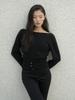 Deoenel Silk Low Button Knit - [Black]