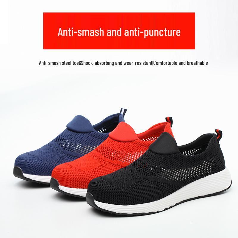 

Мужская дышащая защитная рабочая обувь с защитой от ударов и проколов Red; 41